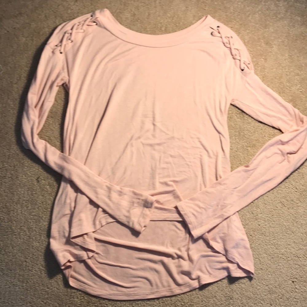 Aeropostale cross shoulder long sleeve top